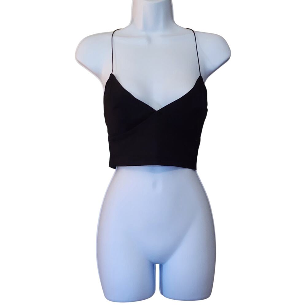 Forever 21 Womens Bustier Tank Top Size S Jrs Black Sleeveless Deep V-Neck